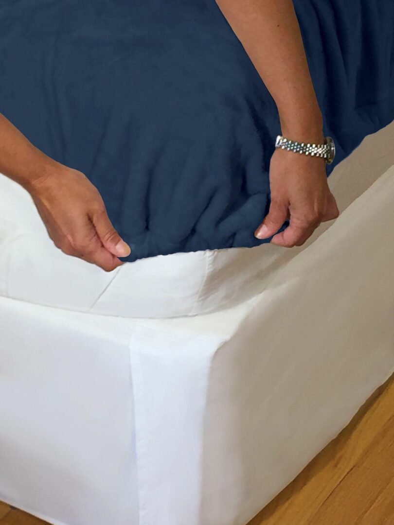 Effortless Bedding Oversized Semi Fitted Bed Blankets Blue Fits 13